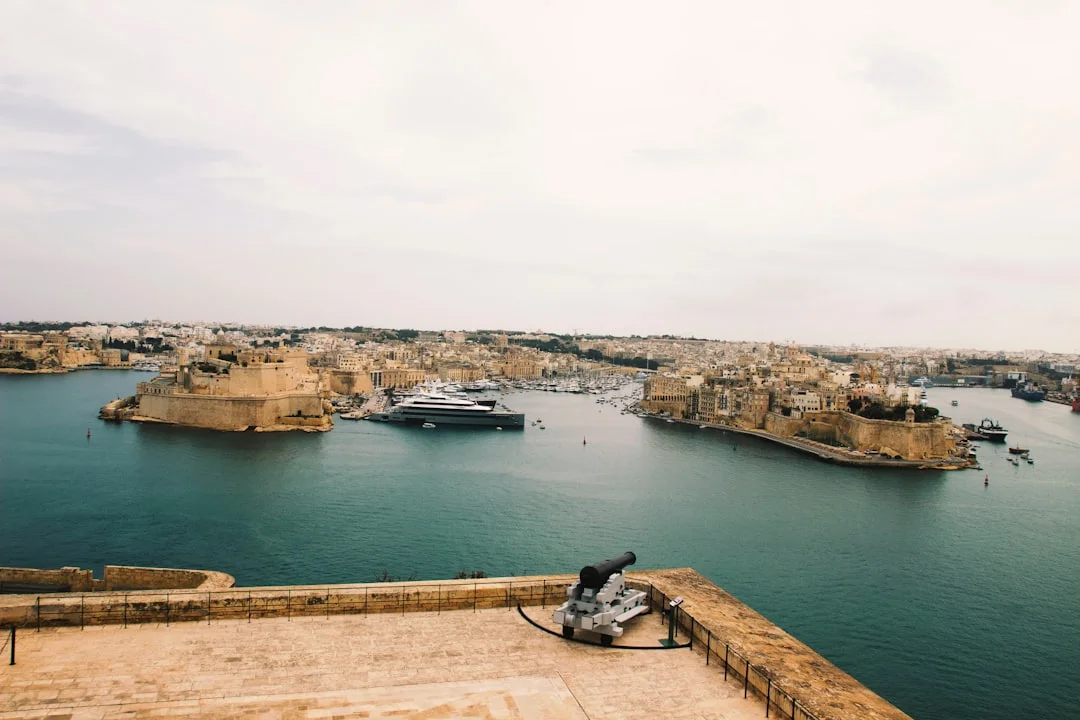 Yacht moored in Valletta Grand Harbour, Malta