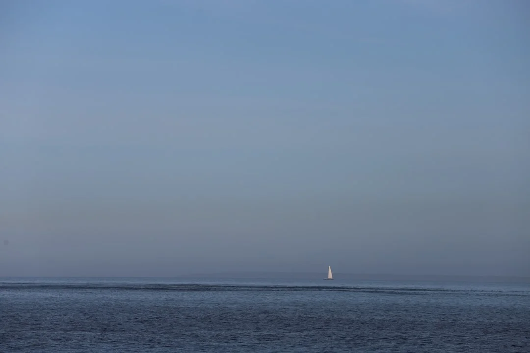 Sailboat alone on the open water during an offshore passage