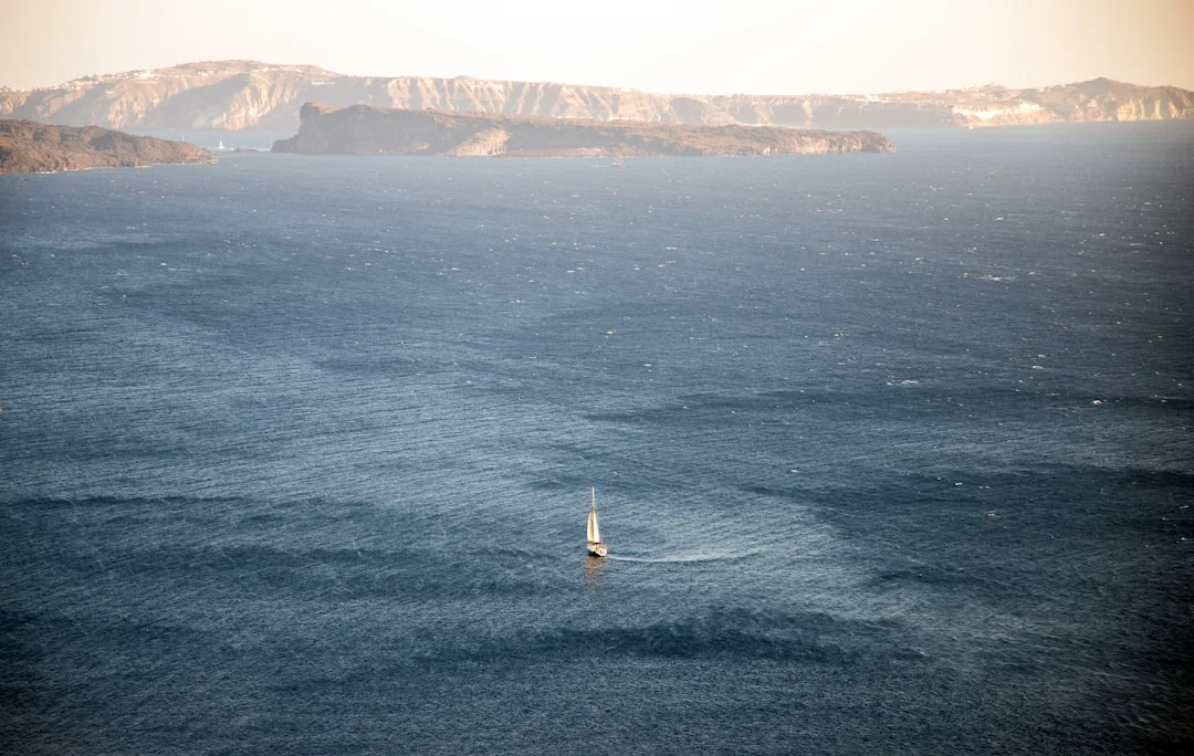 Sailboat sailing on open water in the Aegean Sea