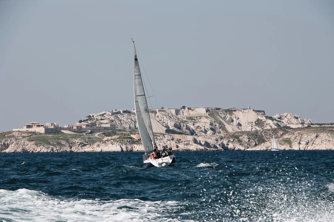 Sailing yacht crossing open water at sea