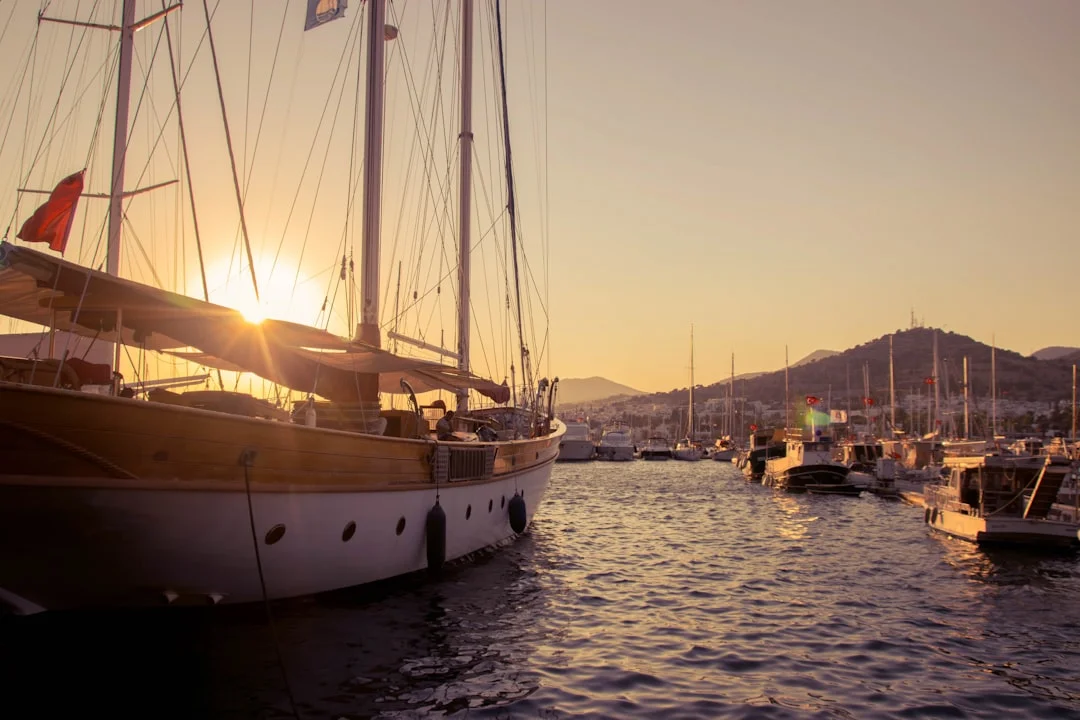 Catamaran sailing through the blue waters of the Aegean Sea