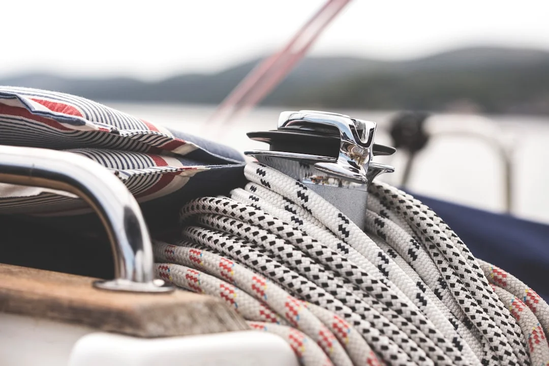 Anchor chain on a sailboat bow