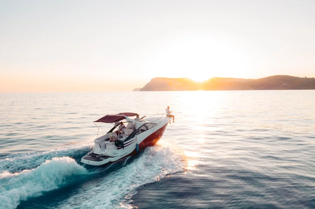 Family enjoying a bareboat charter at anchor in turquoise waters