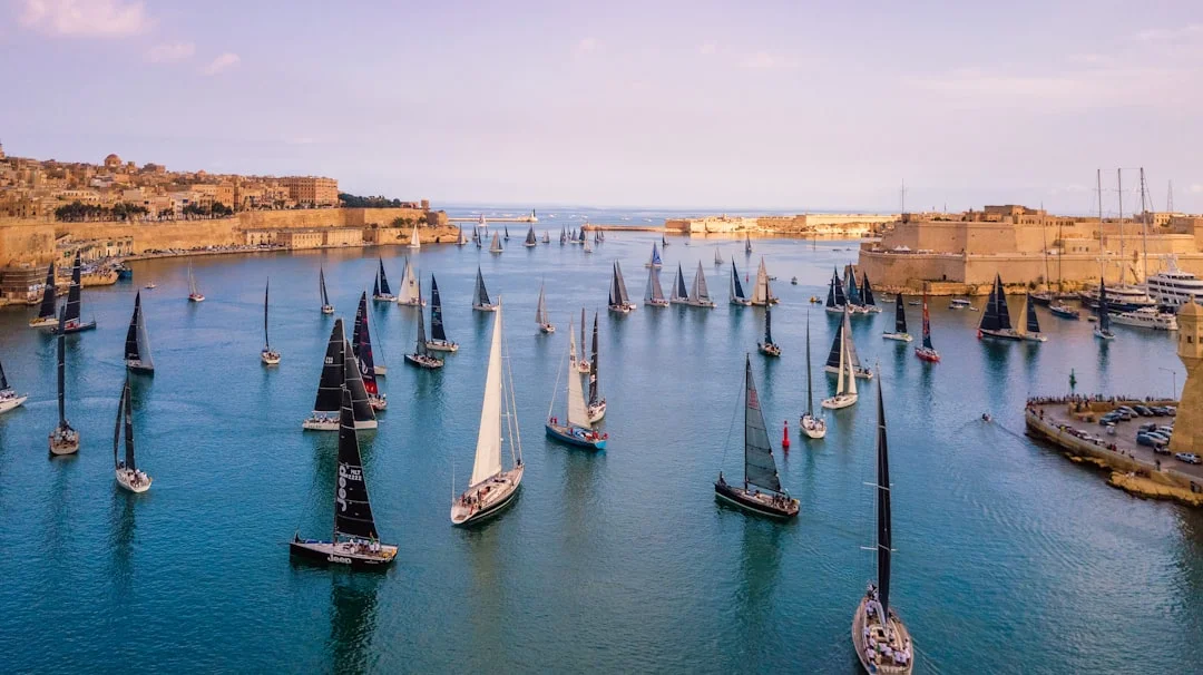 Yacht moored in Valletta Grand Harbour, Malta